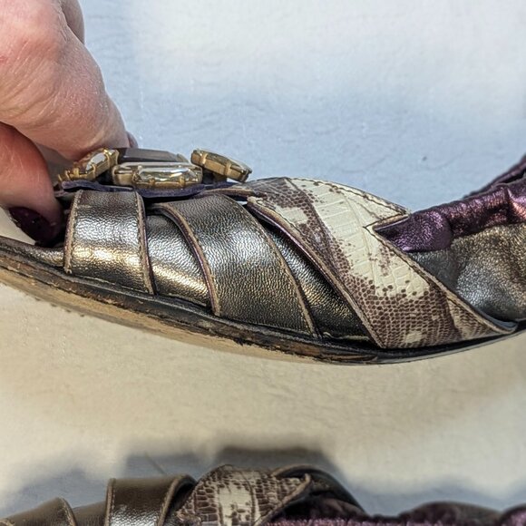 MIU MIU Slip on with Crystal Embellished Reptile Leather Size 39.5 - Picture 6 of 11